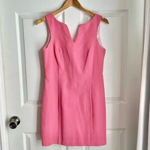Lauren James Solid Seersucker Avery Dress in Rose